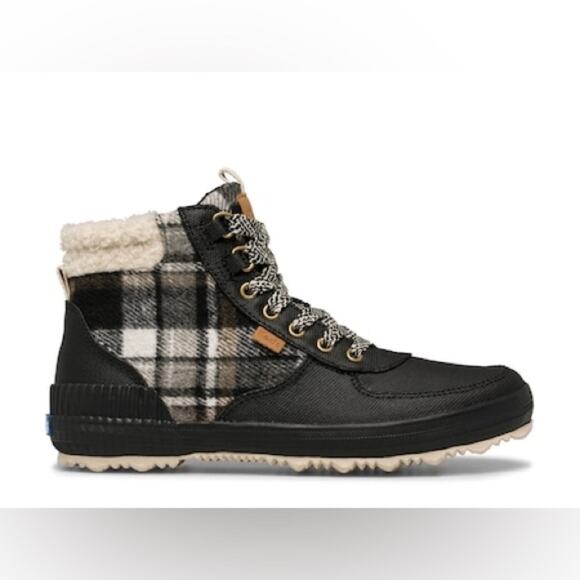 Keds Shoes - Keds Scout III Rain Boot - Women's lace up tennis shoes sneakers flannel black